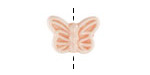Light Rose Porcelain Butterfly 12x18mm