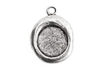 Nunn Design Antique Silver (plated) Crest Seal Bezel Pendant 19x25mm