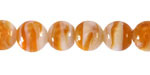 Butterscotch & White Swirl Lampwork Glass Round 10mm