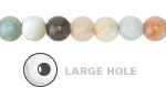 Black Gold Amazonite Round (Large Hole) 8mm