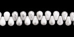 Czech Glass White w/ Silver Flecks Teardrop 4x6mm