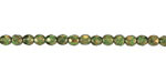 Czech Glass Bottle Green w/ Gold Luster Fire Polished Round 4mm