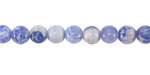 Periwinkle & White Agate Round 6mm