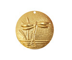 Vintaj Solid Brass Dragonfly Pond Coin 27mm