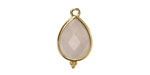 Blue Rose Quartz w/ Gold Finish Faceted Teardrop Focal 12x21mm