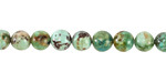 Peruvian Pine Stone (dark) Round 6mm