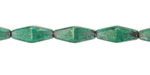 Czech Glass Emerald w/ Gold Luster Rhombus 14x7mm