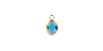 Pacific Blue Crystal Oval Drop in Gold Finish Bezel 6x8mm