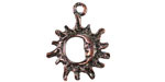 Mykonos Antique Copper (plated) Openwork Sun & Crescent Moon Focal 20x25mm