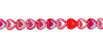 Czech Glass Ruby Red AB Small Heart 5x6mm
