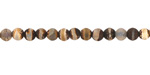 Tibetan (Dzi) Agate Matte Dark Banded Round 4mm