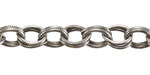 Antique Silver Finish Etched Large Double Cable Chain
