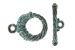 Mykonos Copper (plated) Patina Dragon Toggle Clasp 21x28mm, 32mm Bar
