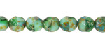 Czech Glass Aquamarine Waters Picasso Fire Polished Round 8mm