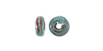 Unicorne Beads Glass Copper & Teal Donut 4-6x9-11mm