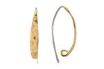 Nina Designs Sterling Silver w/ Bronze Long Hammered Marquis Hook Earrings 14x27mm