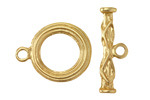 Satin Hamilton Gold (plated) Carved Toggle Clasp 25x20mm, 29mm Bar