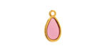 24K Gold (Plated) Transparent Rose Resin Drop Focal 8x15mm