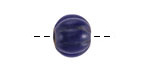 African Glass (Tanzania) Navy Blue Melon 14x15mm
