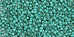 TOHO PermaFinish Galvanized Frosted Turquoise Round 11/0 Seed Bead