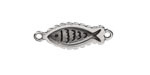 Antique Silver (plated) Fish Impression Focal Link 27x10mm