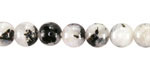 Rainbow Moonstone w/ Black Tourmaline Round 8mm