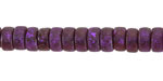 Czech Glass Textured Amethyst w/ Purple Wash Heishi 4x8mm
