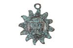 Mykonos Copper (plated) Patina Sun Face Focal 25x29mm
