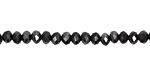Jet Hematite Crystal Faceted Rondelle 4mm