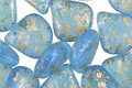 Czech Glass Aquamarine w/ Gold Flecks Briolette 11x12mm