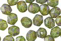 Czech Glass Aquamarine Picasso Fire polished Round 6mm