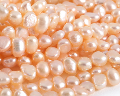 Natural Pink Freshwater Flat-Sided Potato Pearl 6-7mm